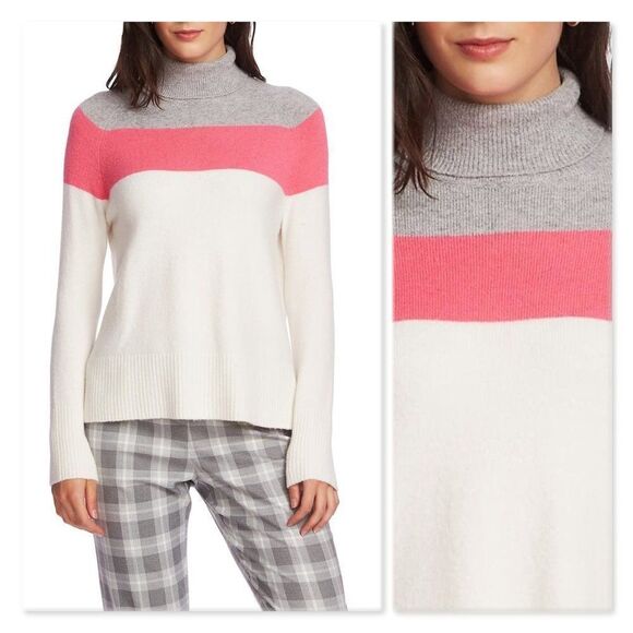 Court & Rowe Colorblock Turtleneck Sweater sz Med - Picture 1 of 12